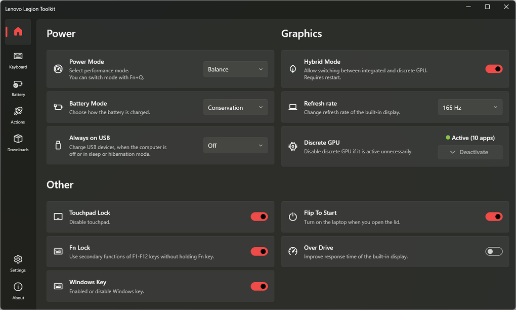 lenovo legion toolkit conservation mode